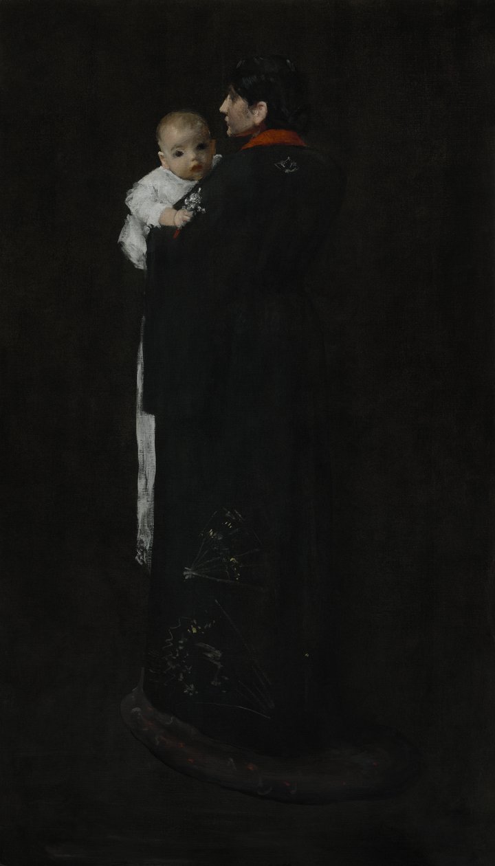Äiti ja lapsi (Ensimmäinen muotokuva) c. 1888 tekijältä William Merritt Chase