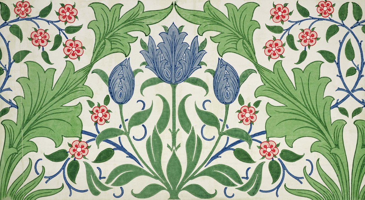 Kukkainen tapettisuunnittelu tekijältä William Morris