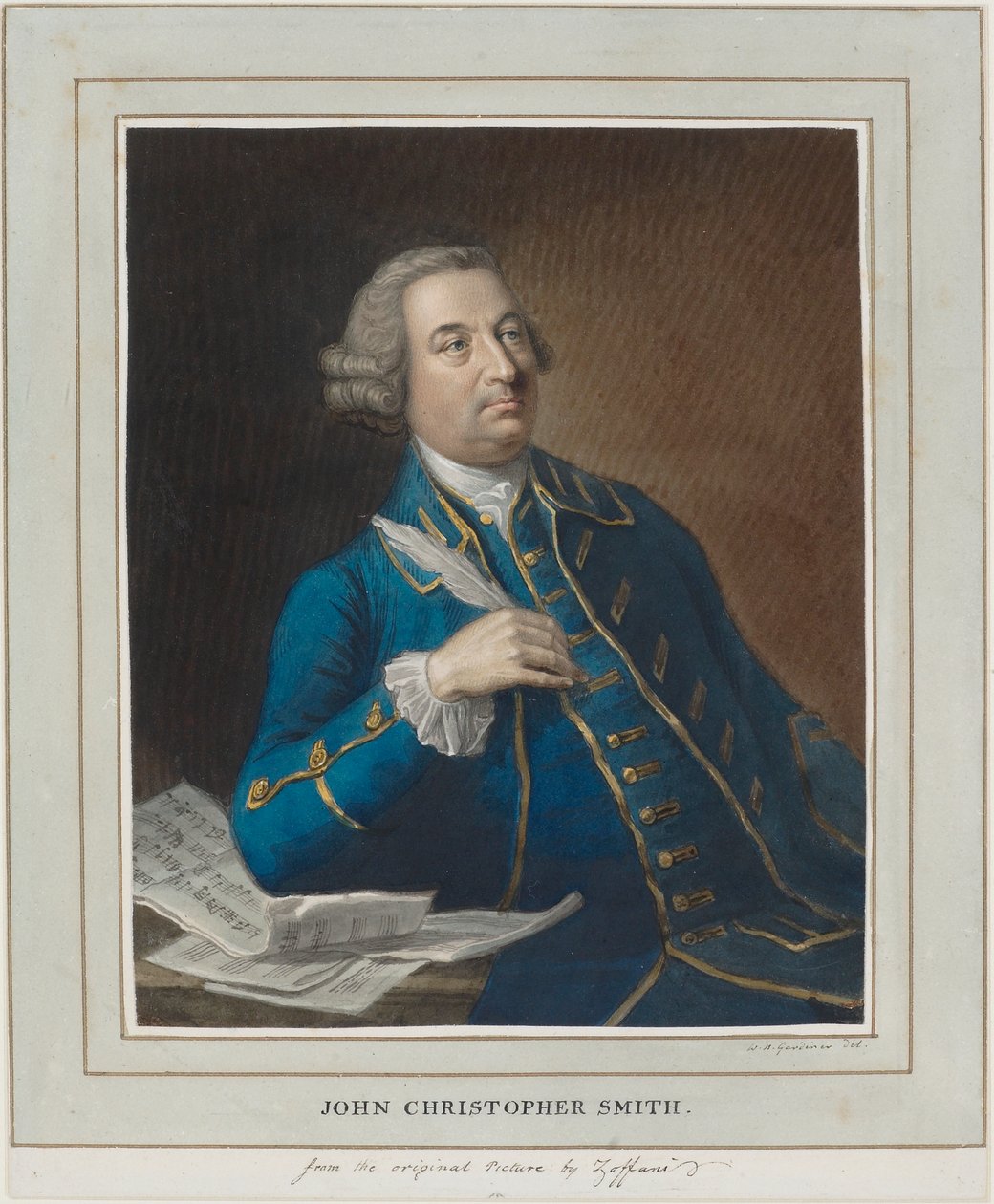 John Christopher Smith, n. 1760 (kynä ja muste ja wc paperilla) tekijältä William Nelson Gardiner
