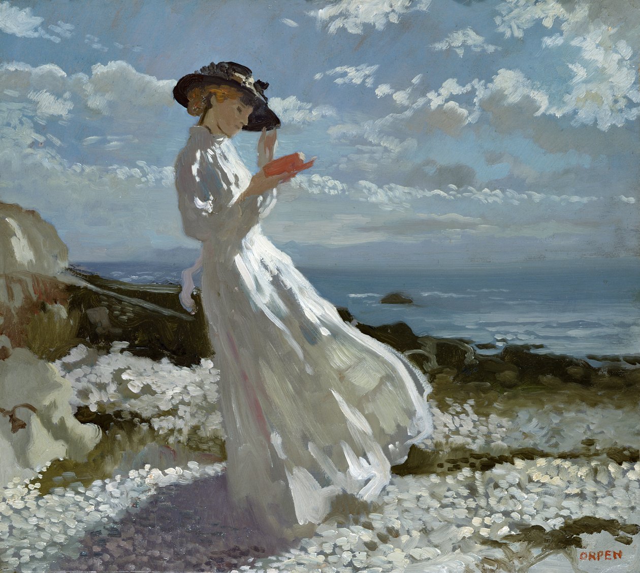 Grace lukemassa Howth Bayssä tekijältä William Orpen