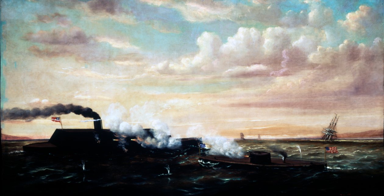Battle of the Ironclads Monitor and Merrimac, 9. maaliskuuta 1862, 1877 tekijältä William Torgerson