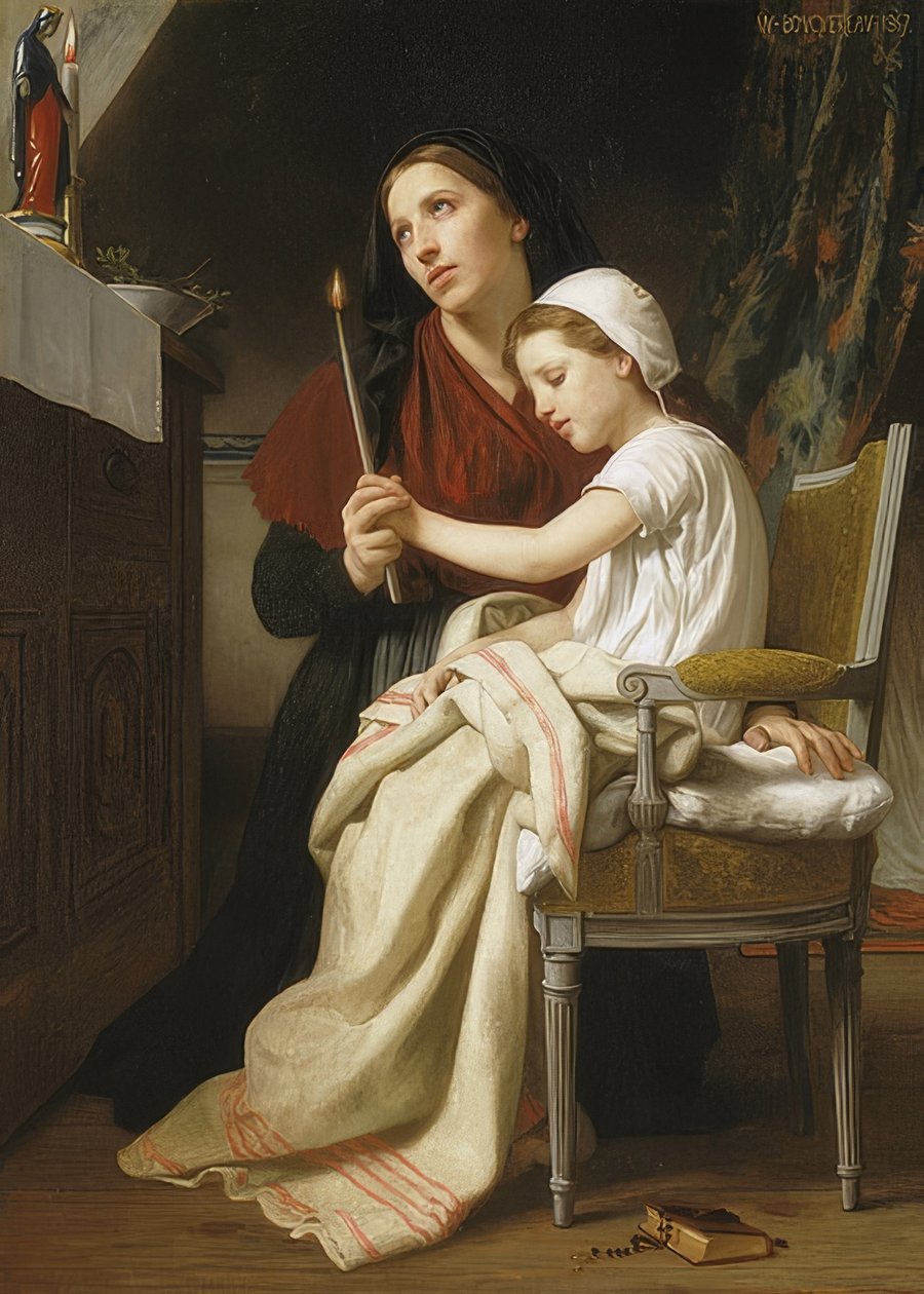 Kiitospäivän uhri. 1867 tekijältä William Adolphe Bouguereau