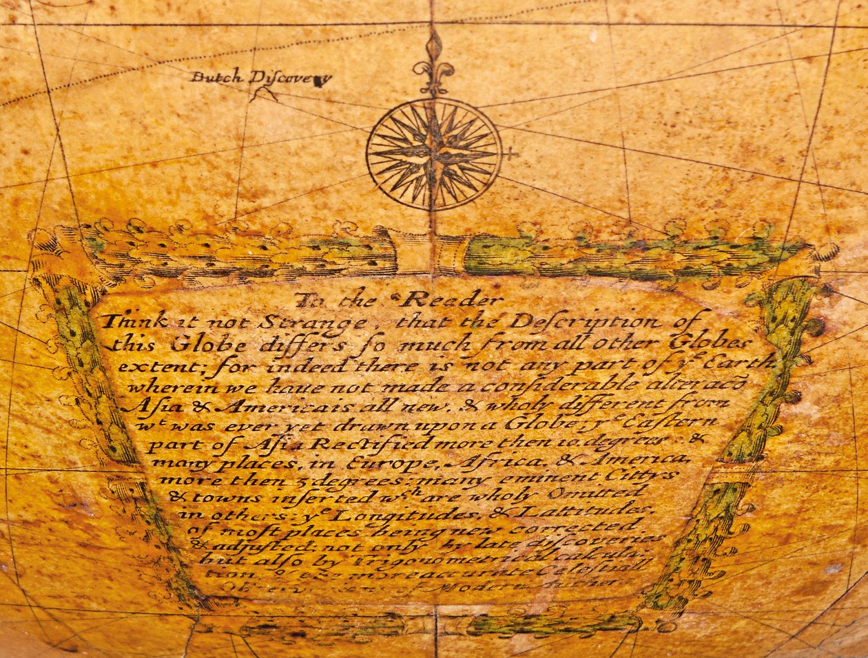 Varhainen englantilainen maanpäällinen maapallo, n. 1673 tekijältä William Berry