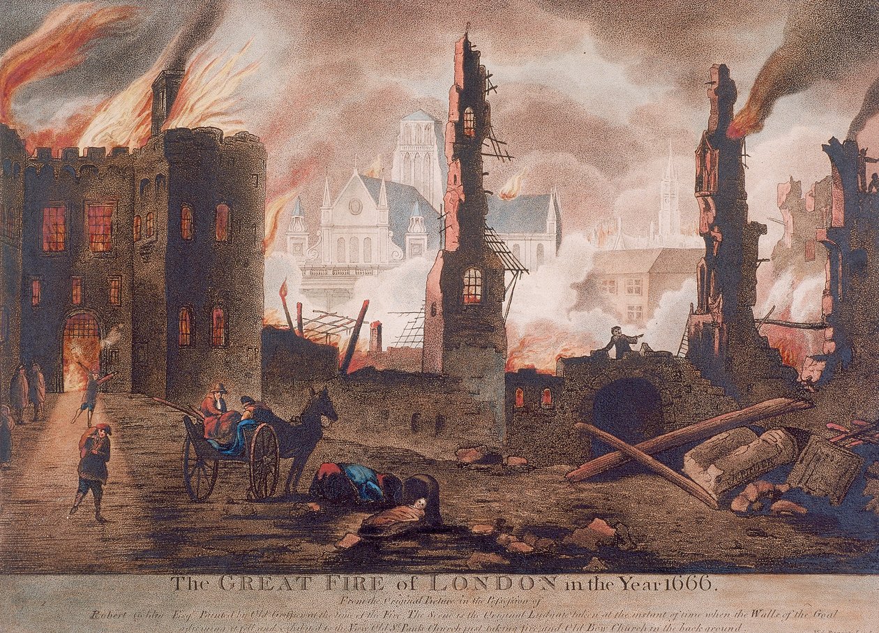 Ludgate, Lontoon suuri palo, Lontoo, 1792 tekijältä William Birch