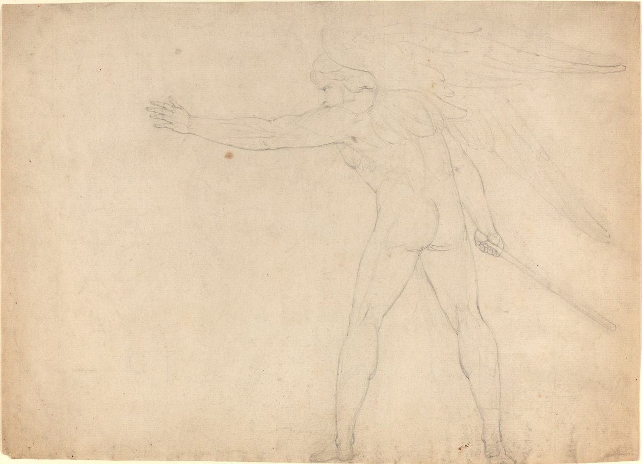 Sotiva enkeli [recto] tekijältä William Blake