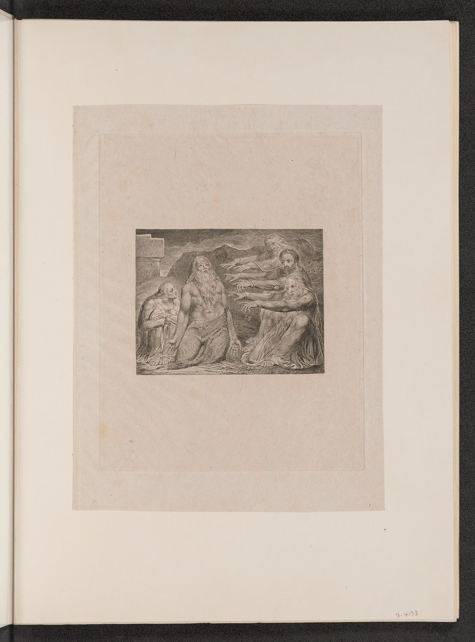 Jobia nuhtivat ystävänsä, 1825. tekijältä William Blake