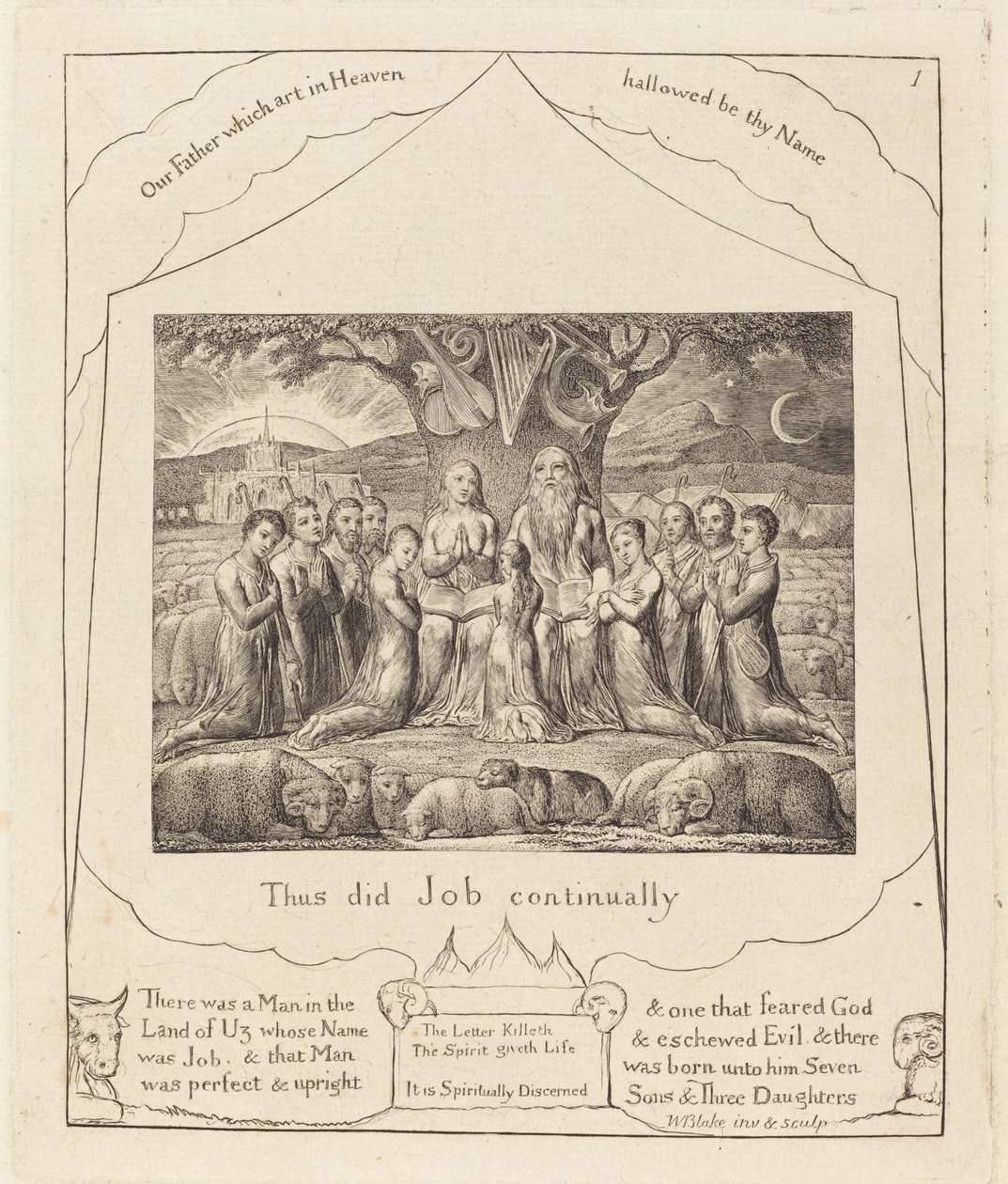 Job ja hänen perheensä tekijältä William Blake