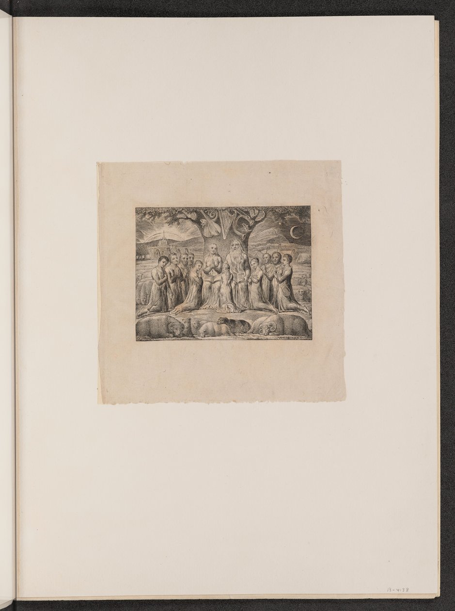 Job ja hänen perheensä, 1825. tekijältä William Blake