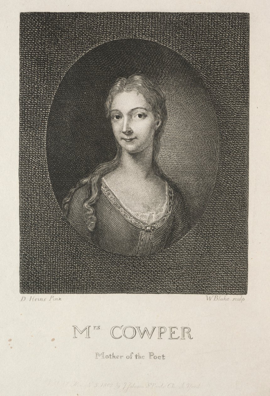Rouva Cowper, runoilijan äiti, 1802. tekijältä William Blake