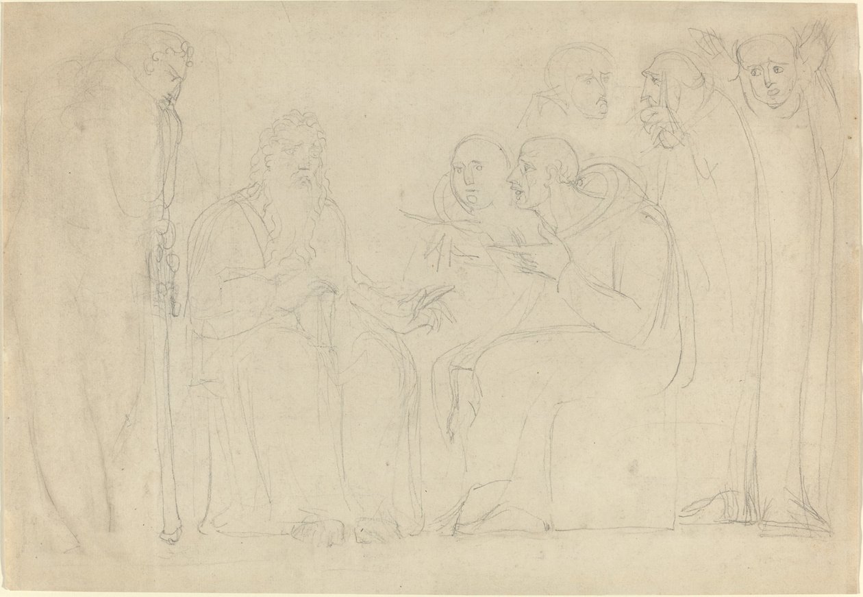 Pyhä Augustinus kääntyi Kentin kuningas Ethelbert tekijältä William Blake
