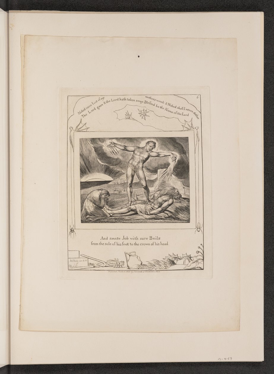 Saatana lyö työtä kiehuen, 1825. tekijältä William Blake