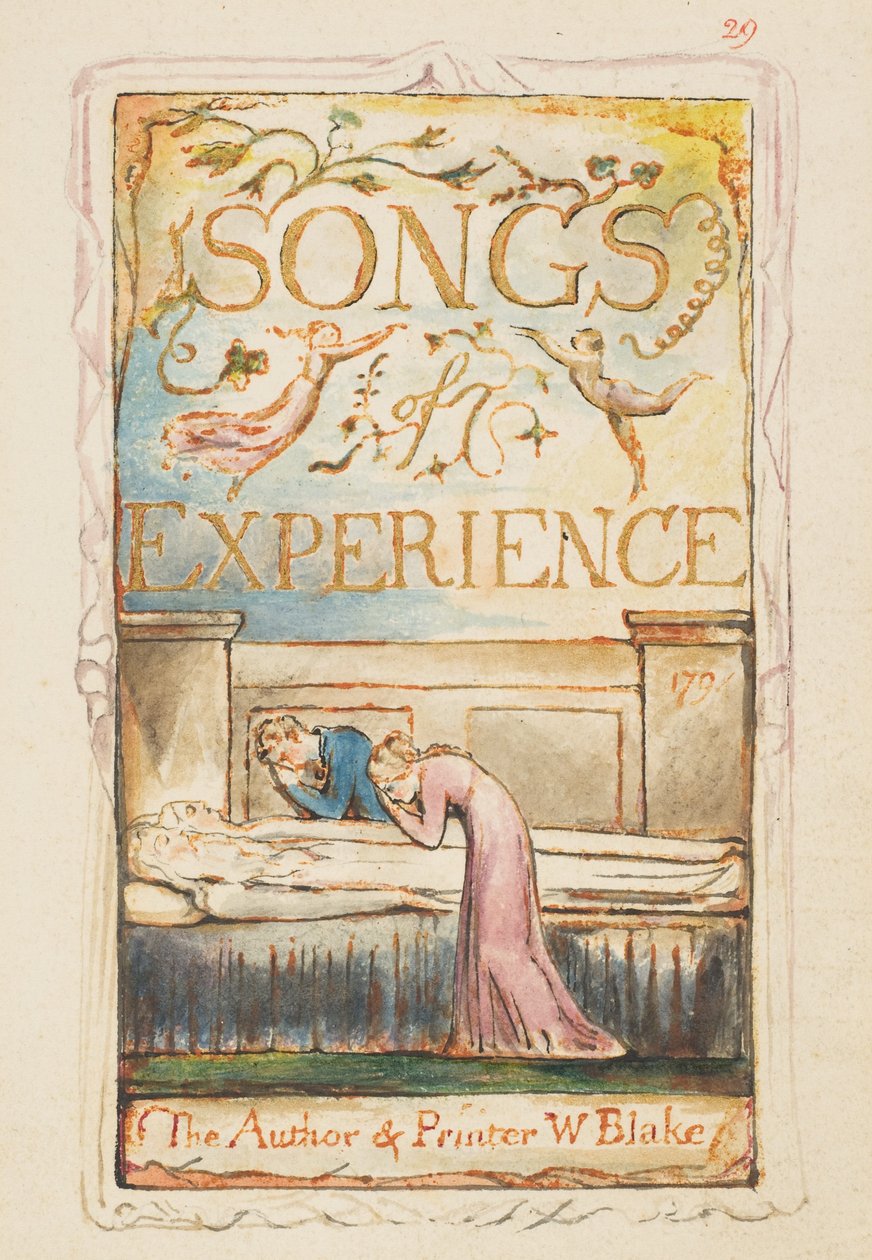 Kokemuslauluja: Nimilehti, n. 1825. tekijältä William Blake