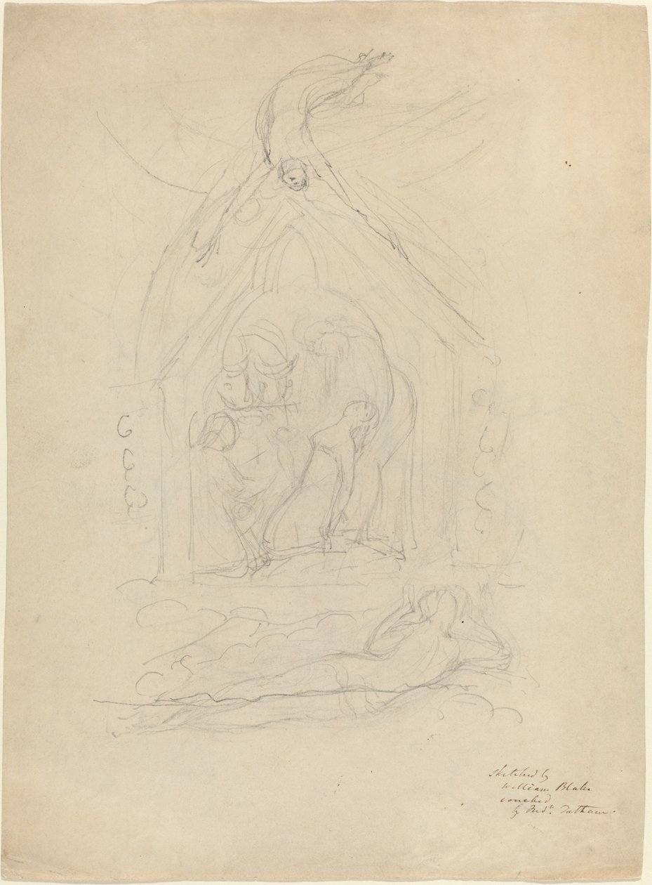 Rauhan laskeutuminen [recto] tekijältä William Blake