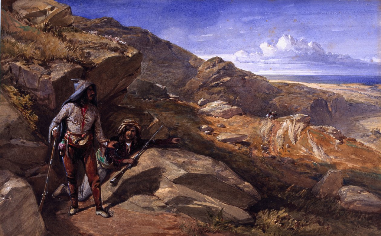 Kaksi rosvoa kukkuloilla, 1857 tekijältä William Crimea Simpson