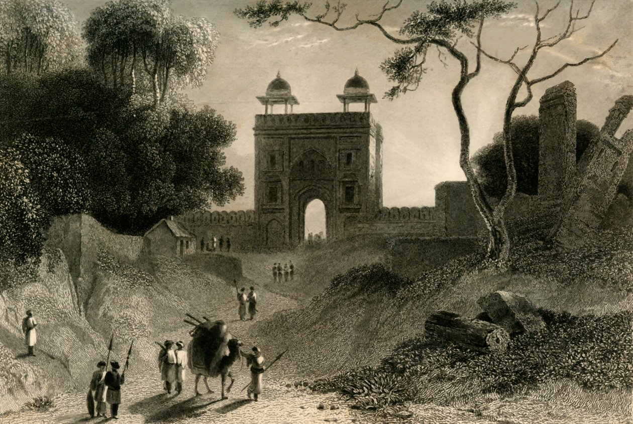 Agra-portti, Chauter Serai, 1835. tekijältä William Daniell
