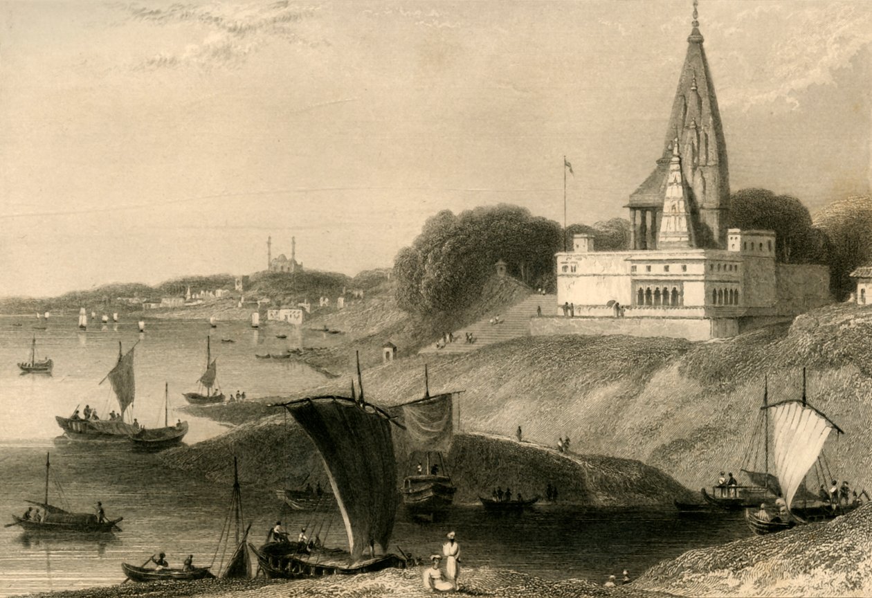Bernar-pagodi, Benares, 1835. tekijältä William Daniell