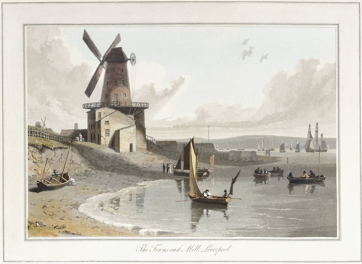 Towns-end Mill, Liverpool, 1814-1825 tekijältä William Daniell