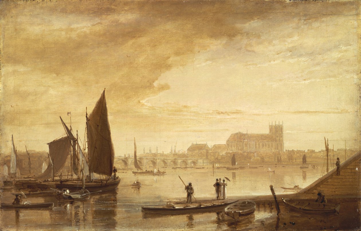 Westminster Bridge ja Abbey tekijältä William Daniell