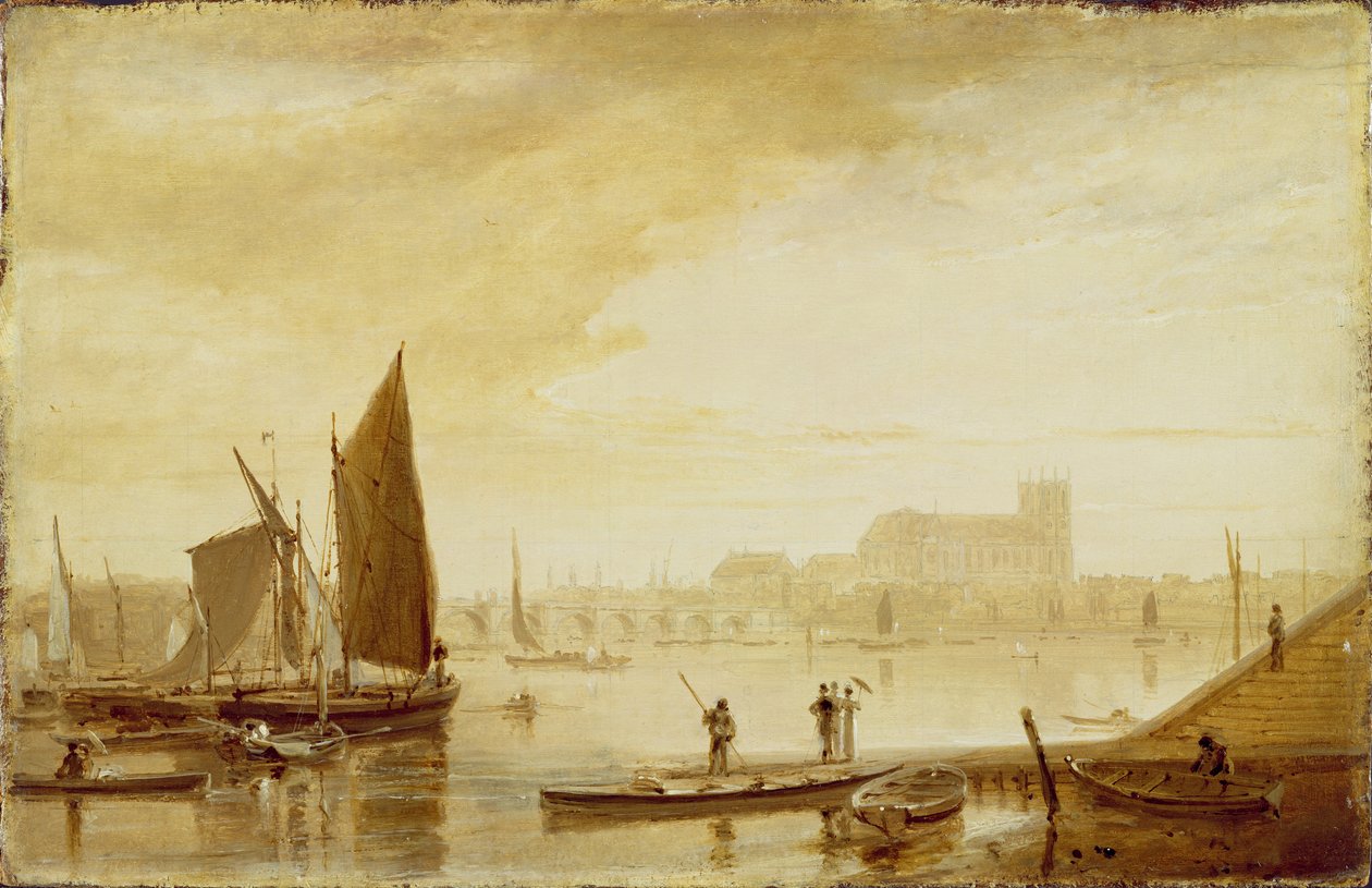 Westminster Bridge ja Abbey tekijältä William Daniell