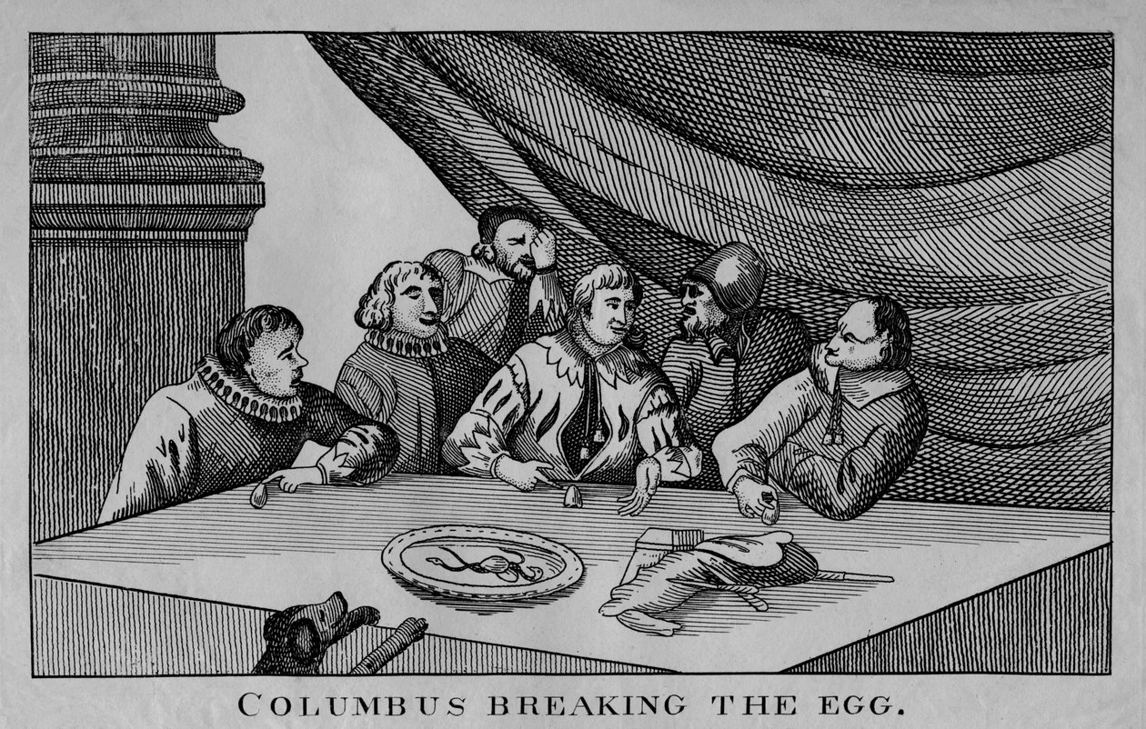 Columbus Breaking The Egg, c1815. tekijältä William Davison