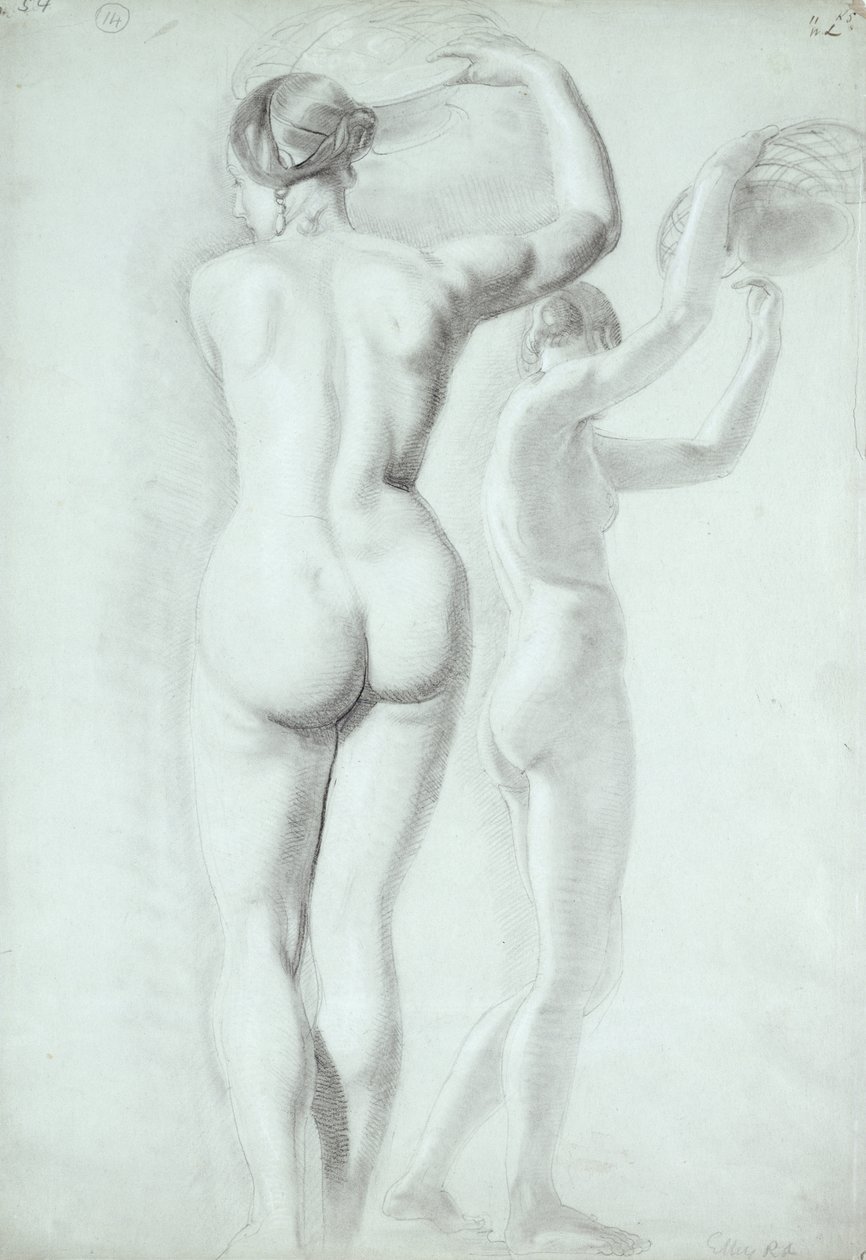Figuuritutkimukset (kynä paperille) tekijältä William Etty