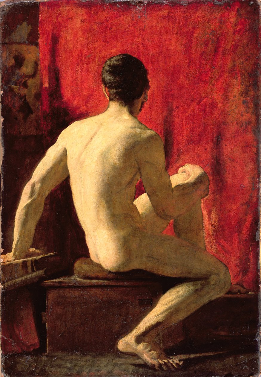 Istuva miesmalli (öljy myllylaudalle) tekijältä William Etty