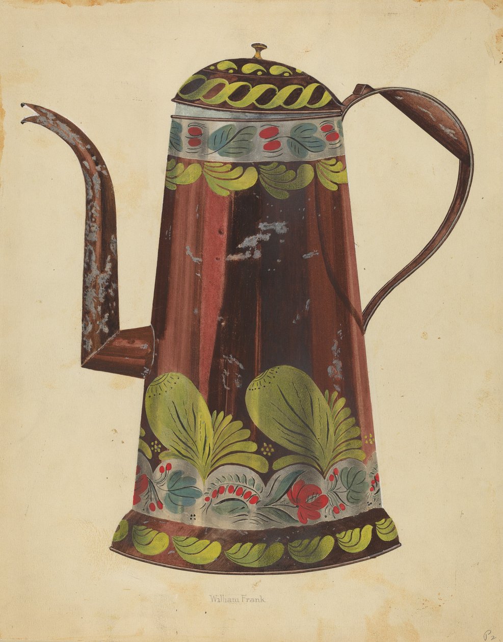 Toleware Tin Coffee Pot, c. 1937. tekijältä William Frank