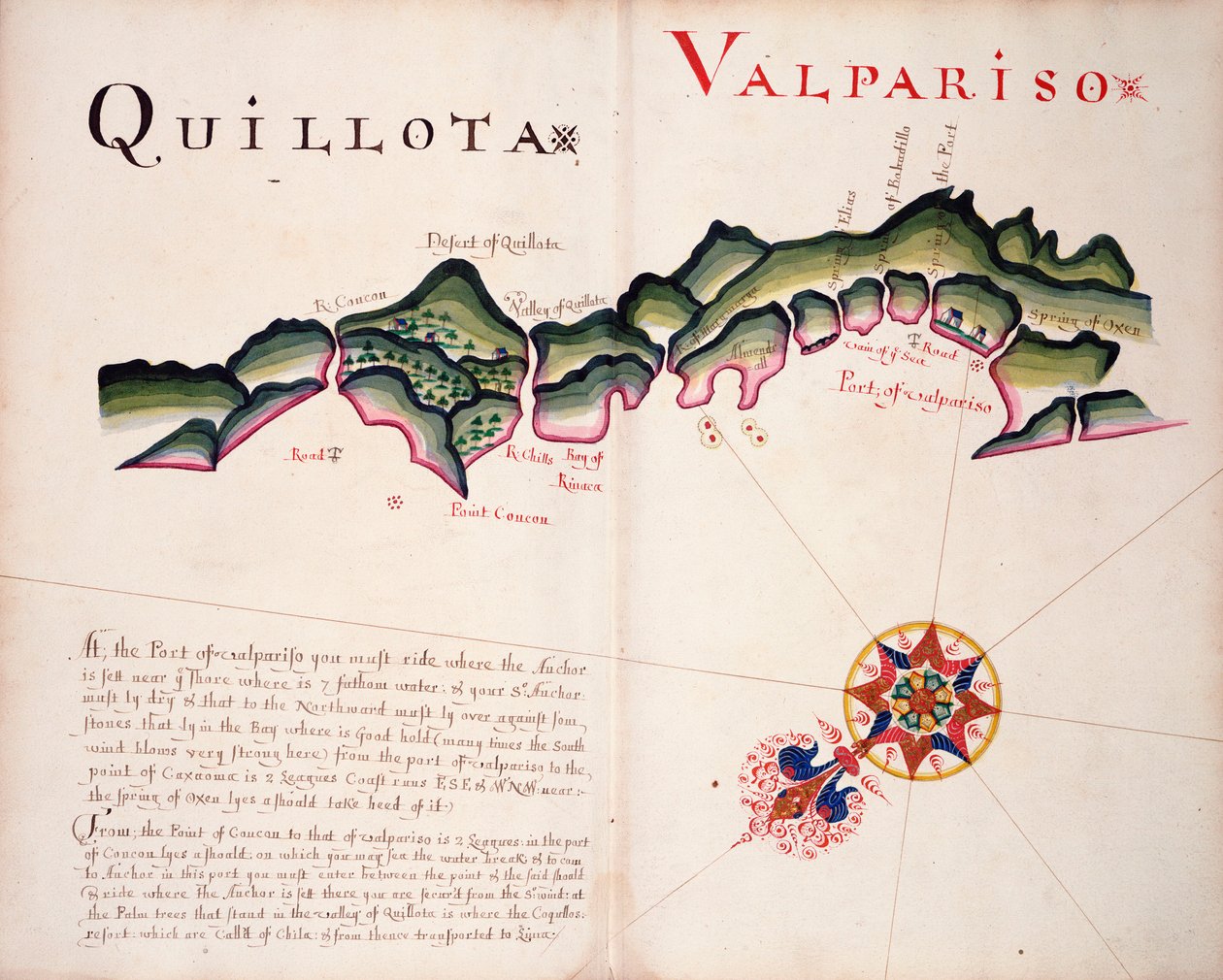 Quillota ja Valpariso, Etelä-Amerikan Tyynenmeren rannikolla. tekijältä William Hack