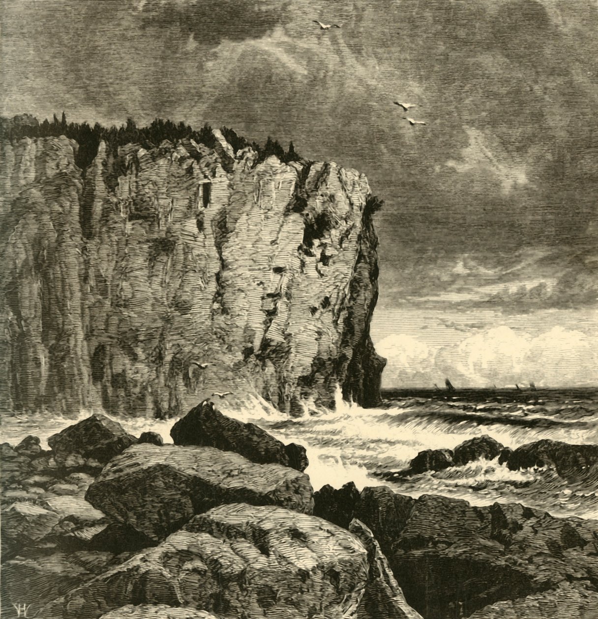 "Cliff lähellä Beaver Baytä", 1872. tekijältä William Hart