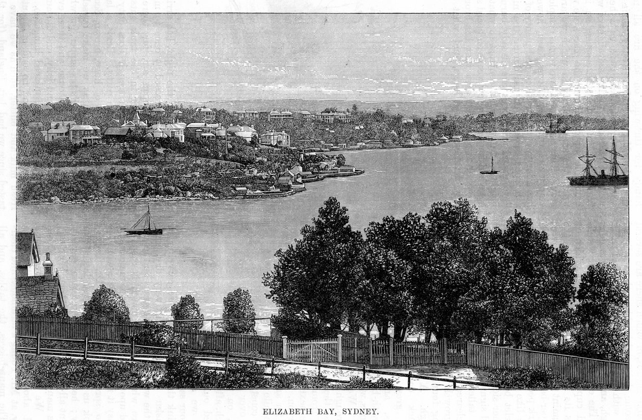 Elizabeth Bay, Sydney, 1800-luku. tekijältä William Hatherell