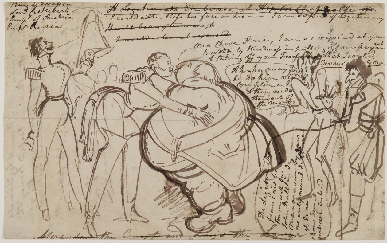 Suudelma kongressissa, 1818 tekijältä William Heath