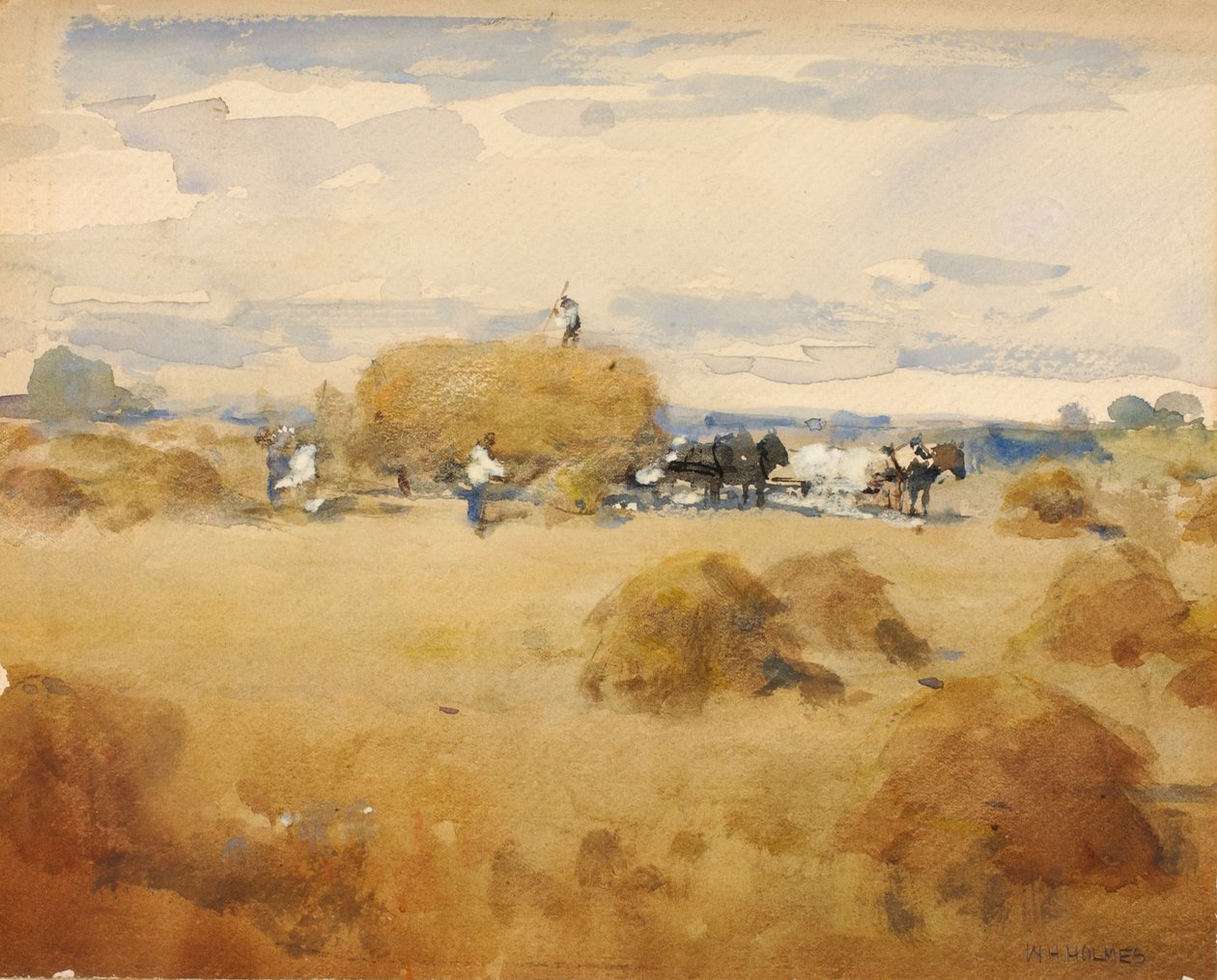Heinäntekokohtaus, n.d. tekijältä William Henry Holmes