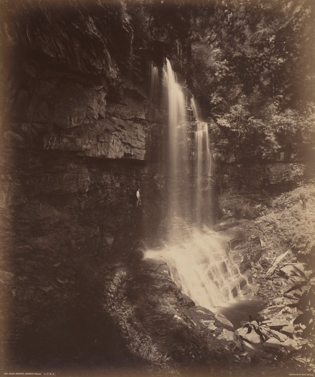 Glen Onoko, Onokon putoukset, noin 1895 (kuva). tekijältä William Herman Rau