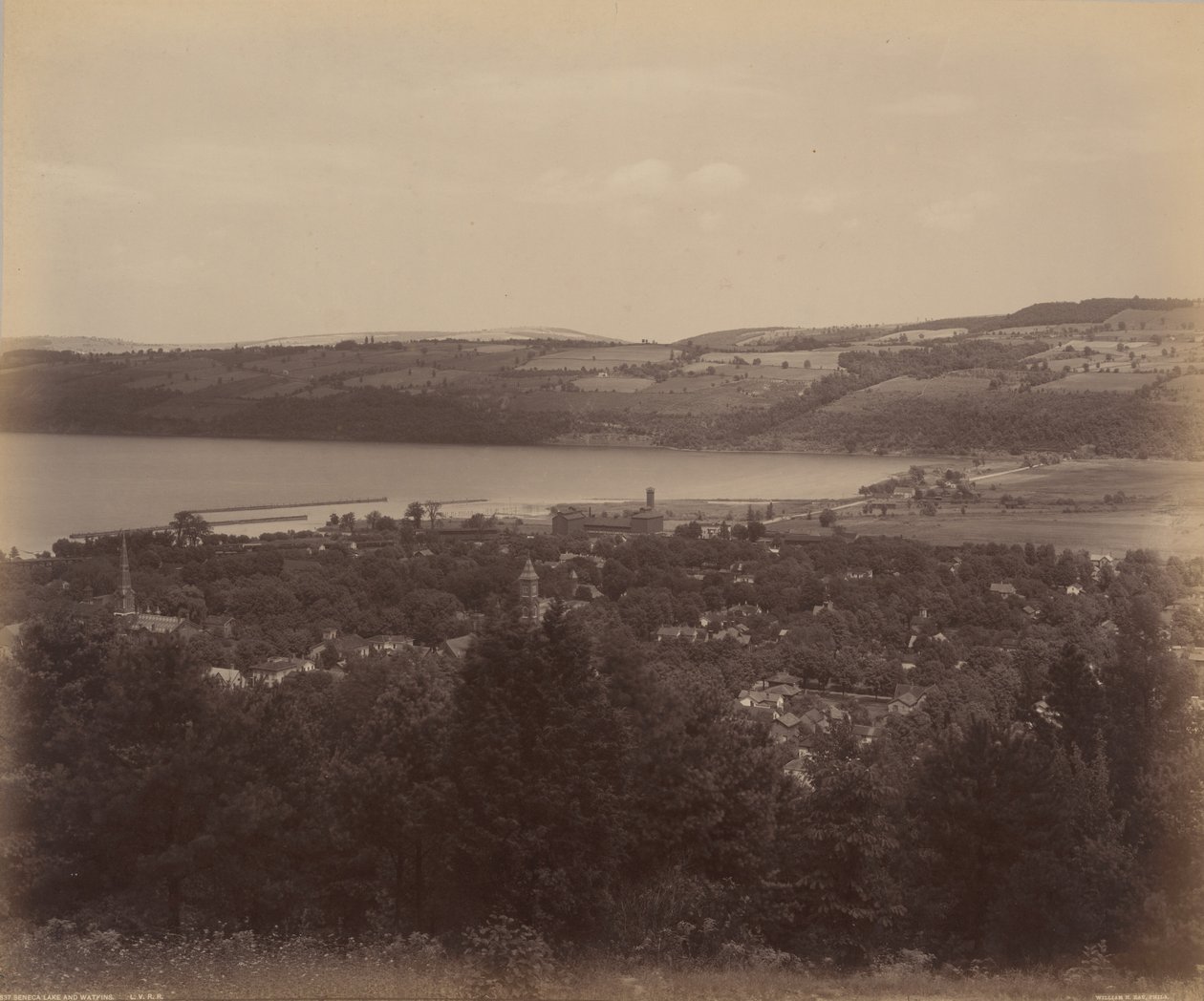 Seneca Lake ja Watkins,c. 1895 (kuva) tekijältä William Herman Rau