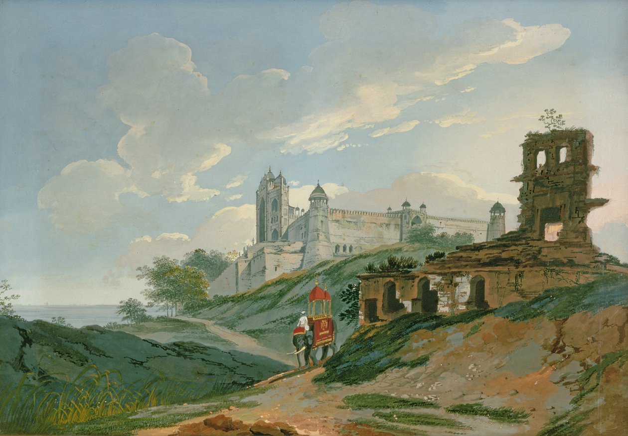 Fatehpur Sikri Palace (guassi kankaalle) tekijältä William Hodges