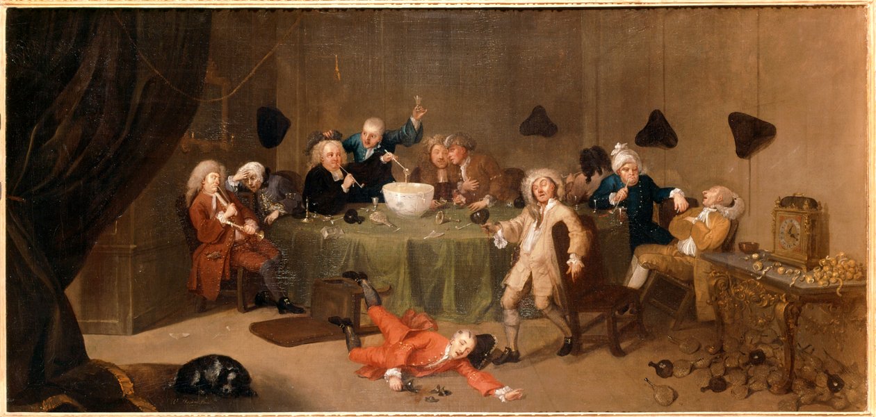 Keskiyön moderni keskustelu ... (öljy kankaalle) tekijältä William Hogarth