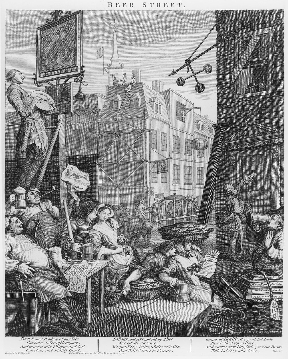 Beer Street tekijältä William Hogarth