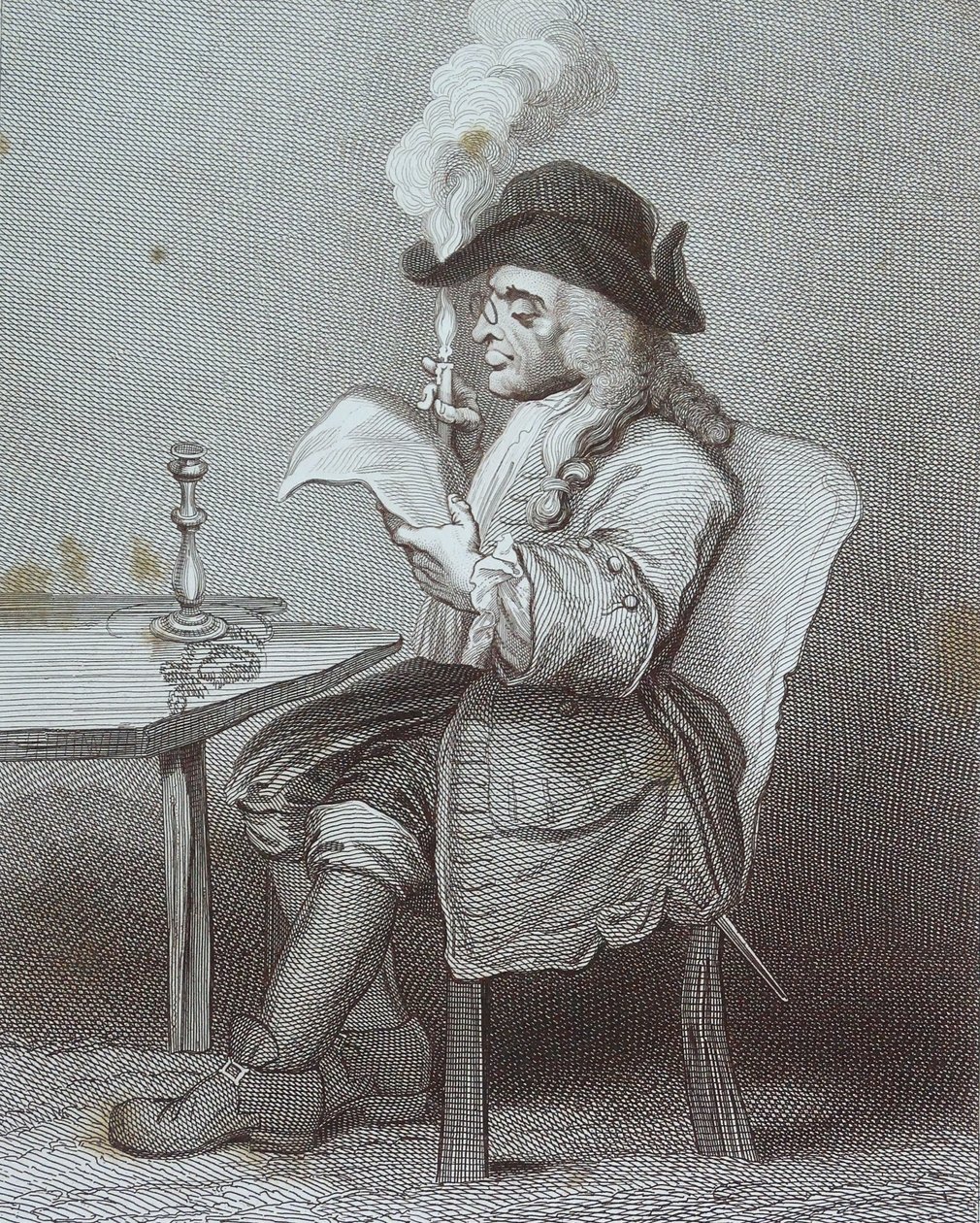 William Hogarthin kaiverrus otsikolla "The Politician". tekijältä William Hogarth