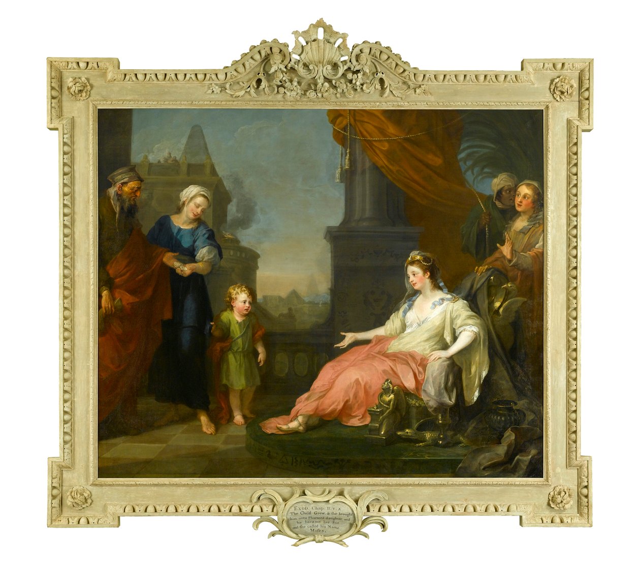 Mooses toi faraon tyttären eteen, 1746 tekijältä William Hogarth