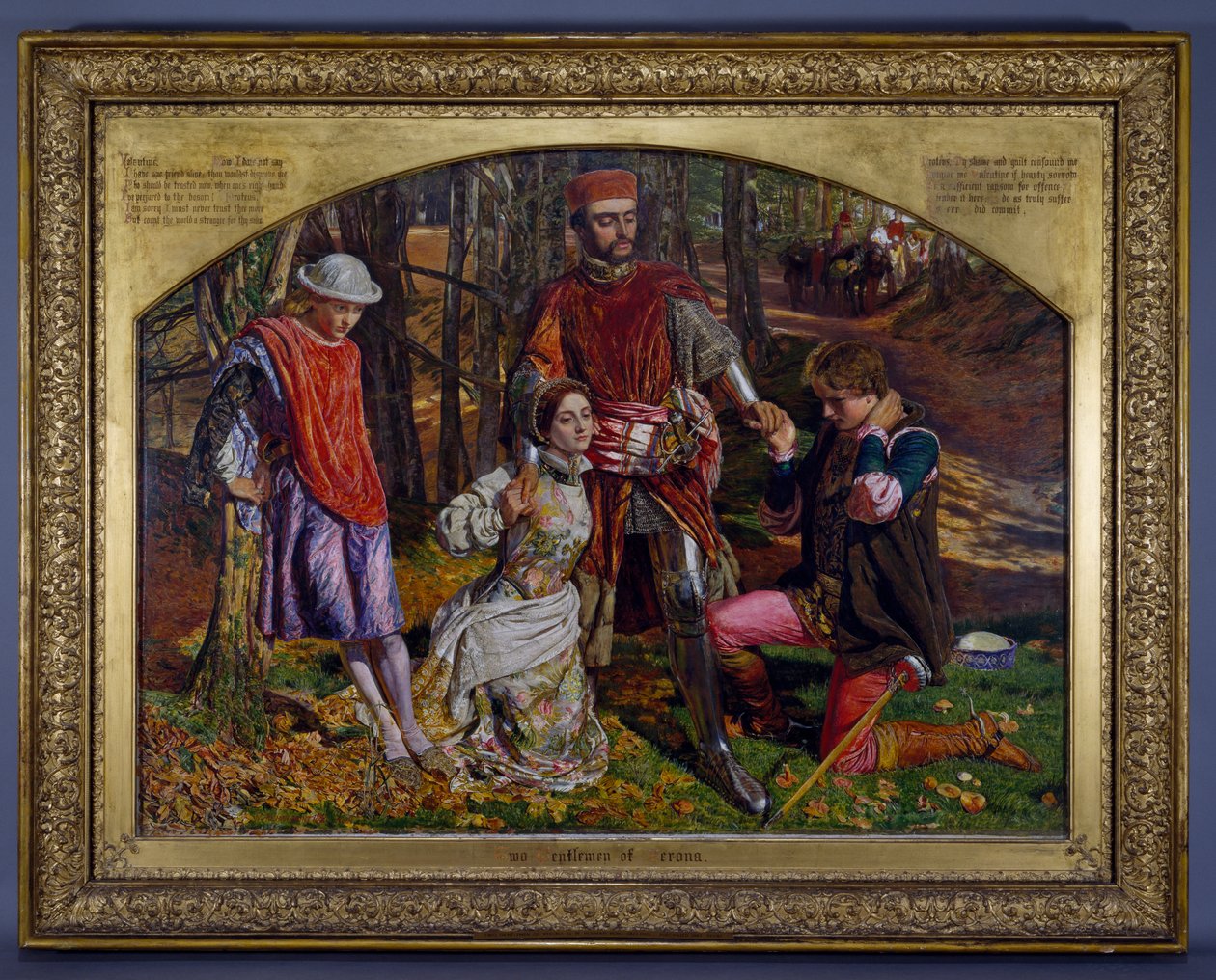 Valentine pelastaa Sylvian Proteuksesta, 1851 tekijältä William Holman Hunt