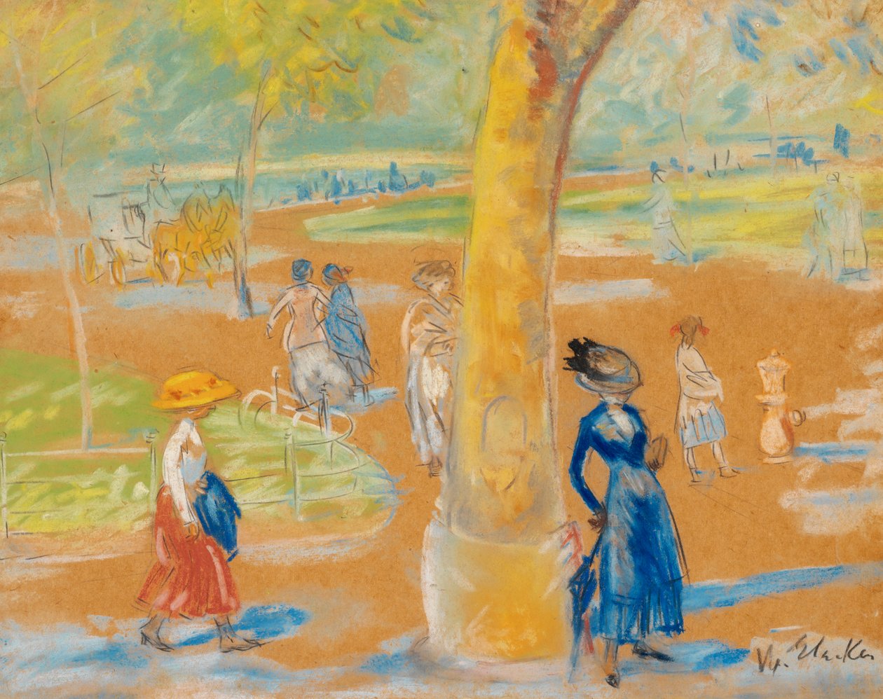 Nainen sateenvarjolla, Washington Square tekijältä William James Glackens