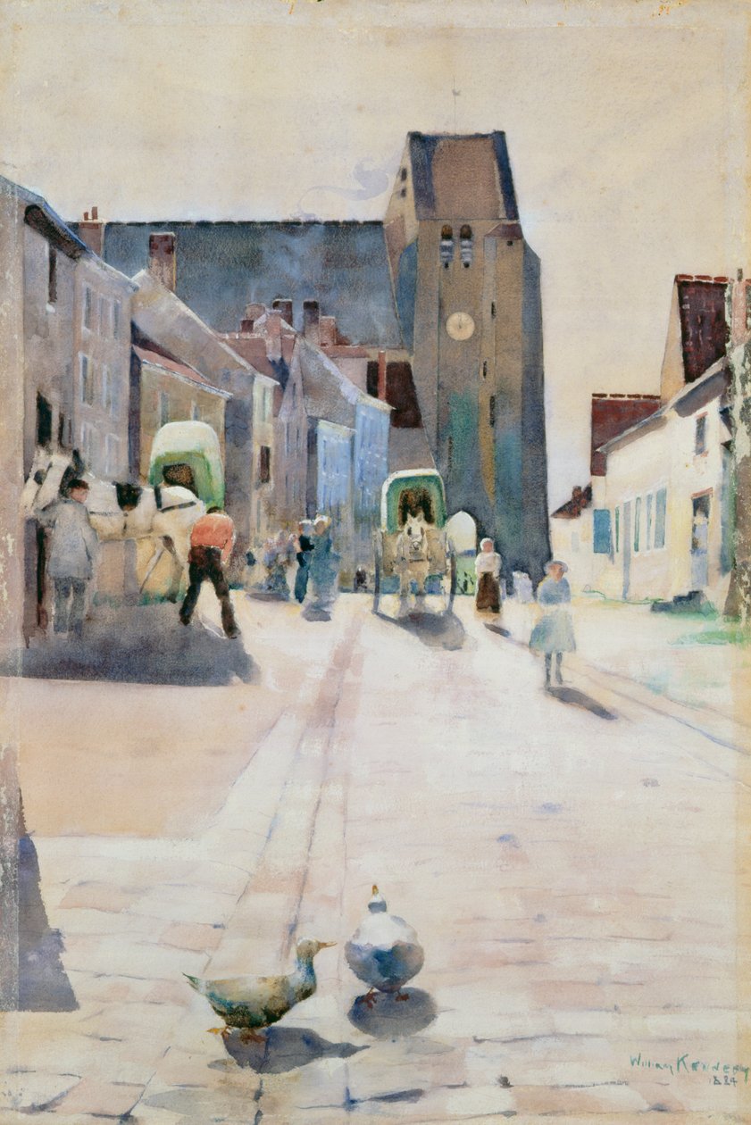 Main Street, Grez-sur-Loing, 1884 tekijältä William Kennedy