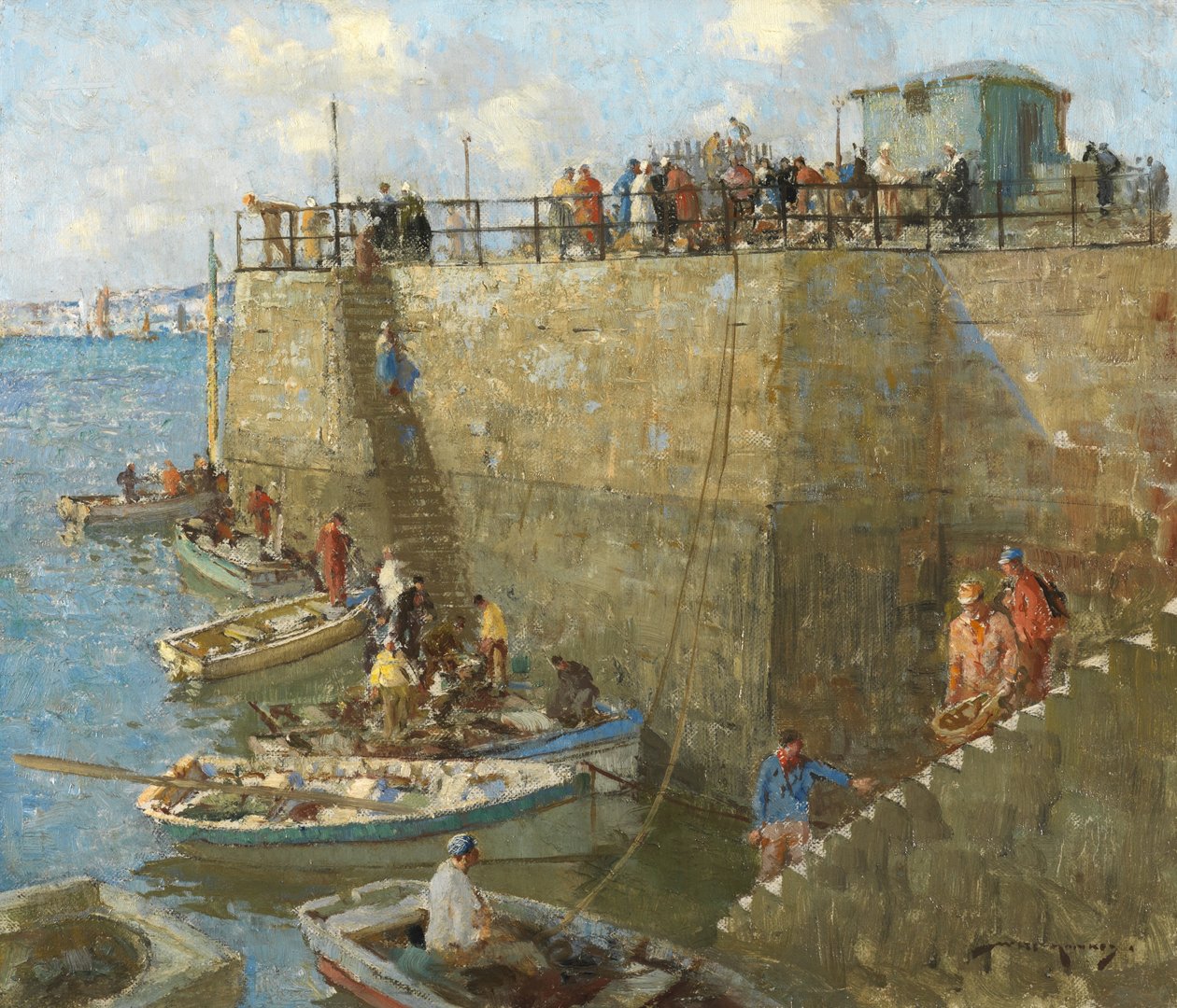 Small Craft, Concarneau (öljy kankaalle) tekijältä William Lee Hankey