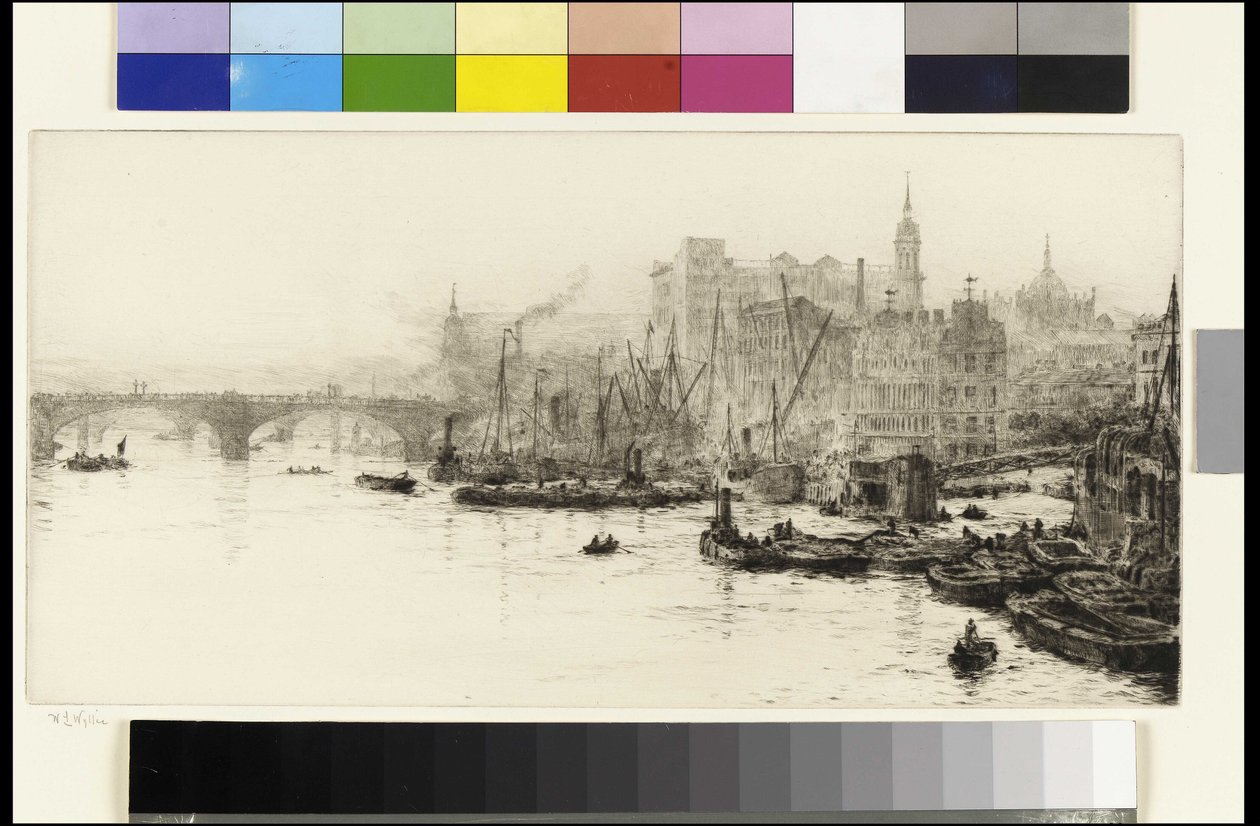 London Bridge, Cannon Street ja Billingsgate. tekijältä William Lionel Wyllie