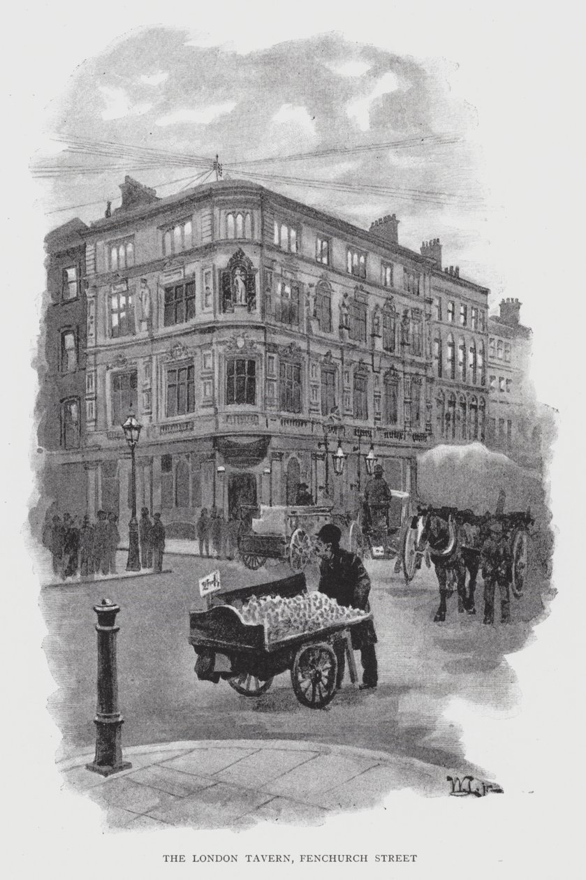 Lontoon taverna, Fenchurch Street (litho) tekijältä William Luker