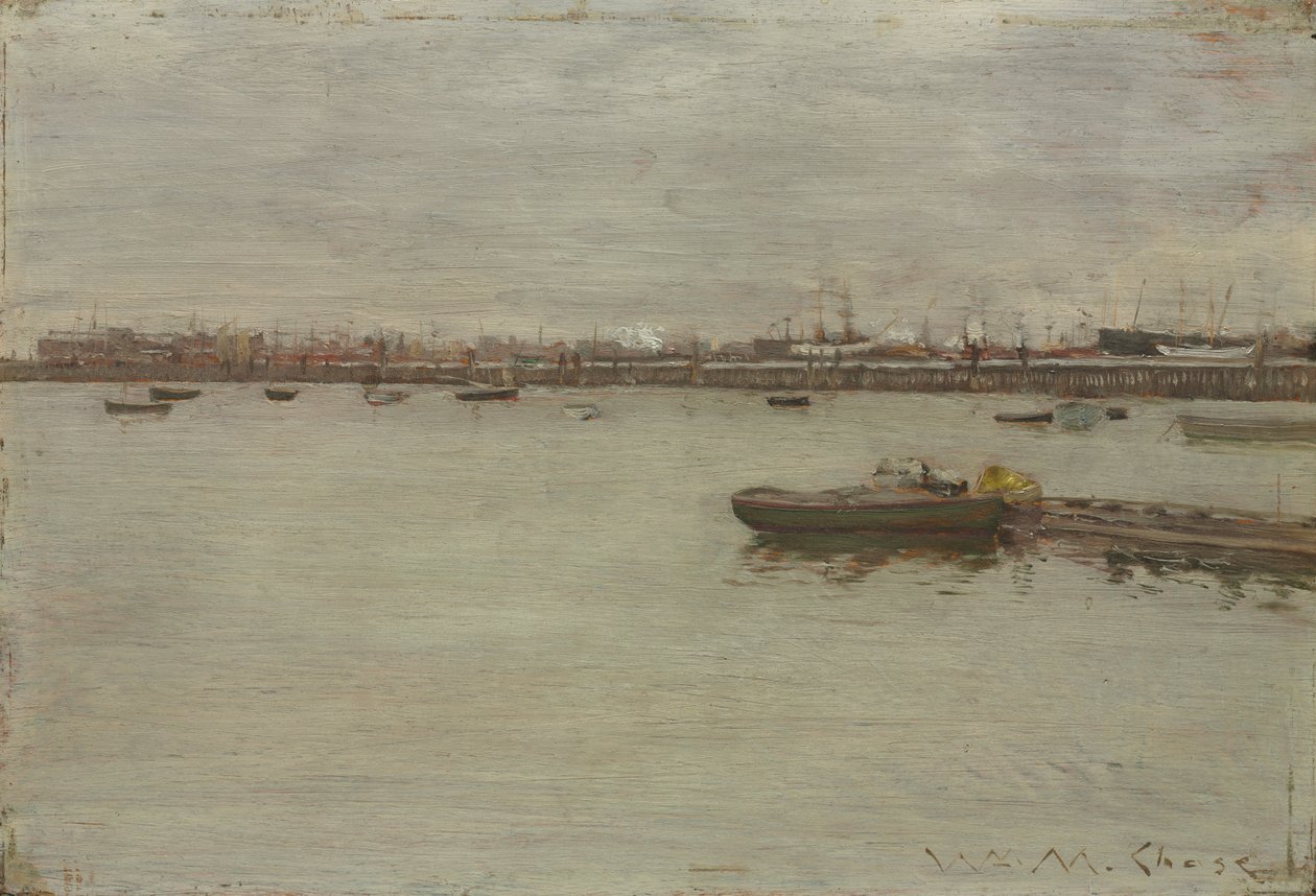 Harmaa päivä lahdella tekijältä William Merritt Chase