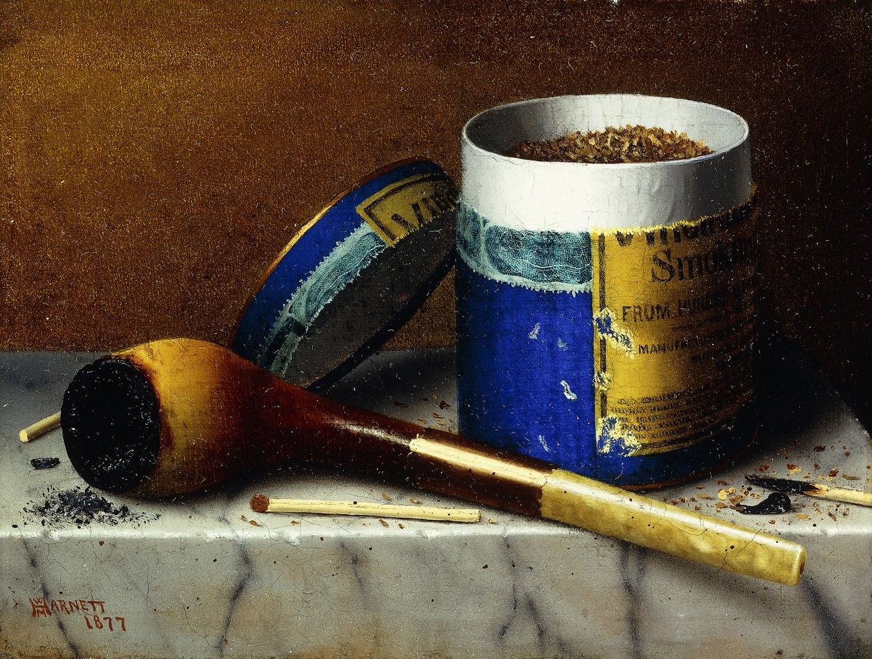 Tupakka ja piippu, 1877 tekijältä William Michael Harnett