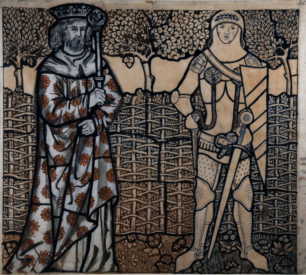 Kuningas Arthur ja Sir Lancelot, 1862. tekijältä William Morris
