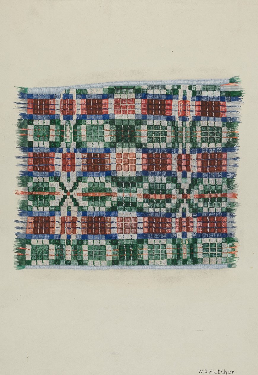 Käsinkudottu peitto, n. 1937. tekijältä William O. Fletcher