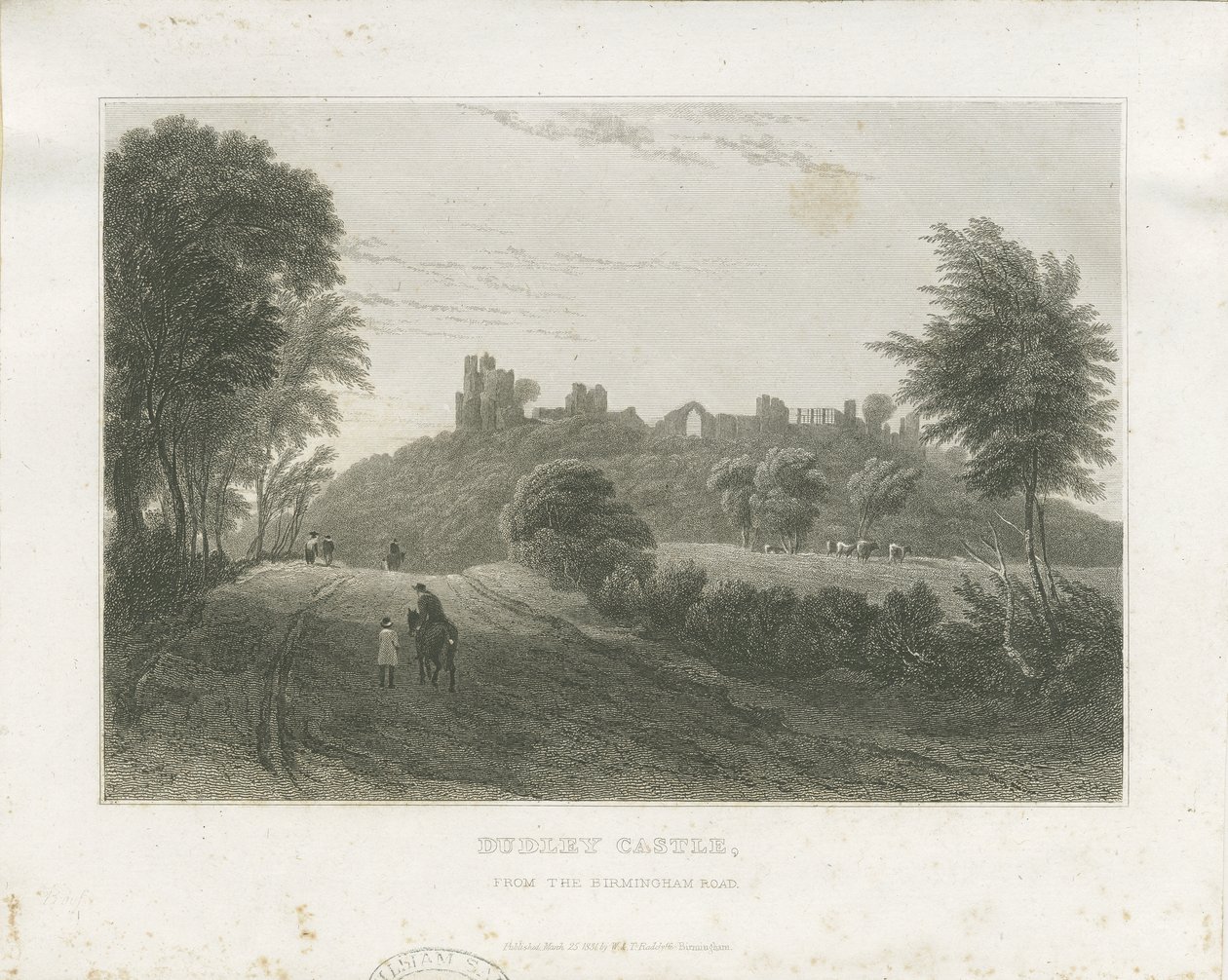 Dudley Castle: teräskaiverrus, nd [c1831] (tulostus) tekijältä William Radclyffe